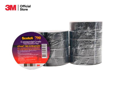สก๊อตช์® เทปพันสายไฟ สีดำ ขนาด 3/4 นิ้ว x 20 เมตร, เบอร์ 790